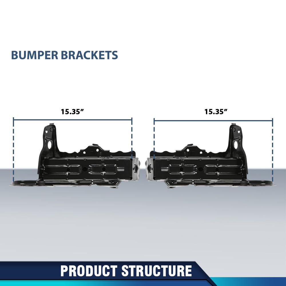PIT66 Front Left & Right Bumper Support Bracket Set, Black