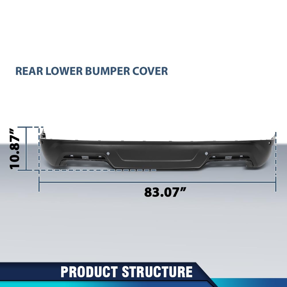 PIT66 Rear Lower Bumper Cover Primed Compatible with Ford Explorer Limited/Platinum/Sport Sport Utility 4-Door 2018-2019 FO1115139, JB5Z17K835DA Black PP