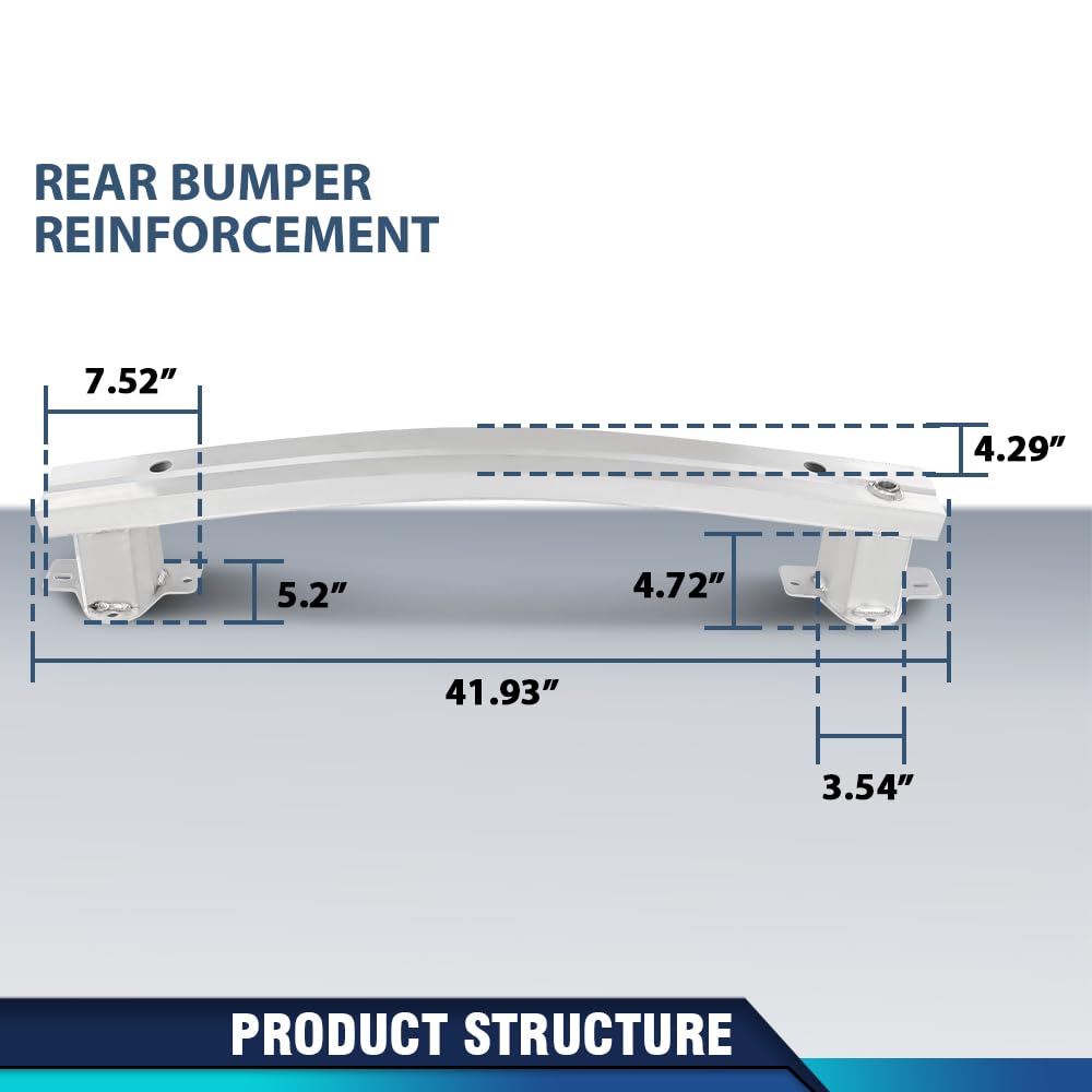 PIT66 Rear Bumper Face Bar Reinforcement, CH1106227 Silver