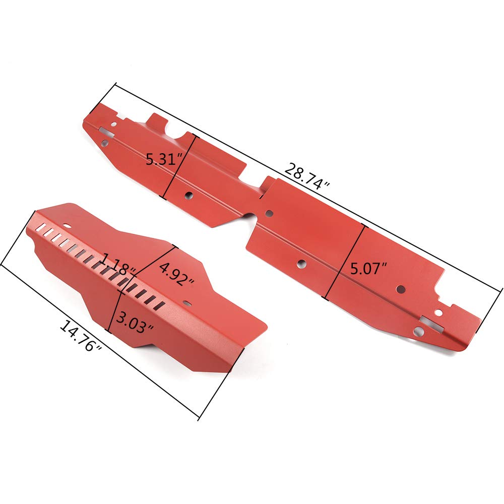 Full Aluminum Radiator Shroud & Pulley Belt Cover Combo, Compatible with Subaru WRX & STi 2008 2009 2010 2011 2012, Red