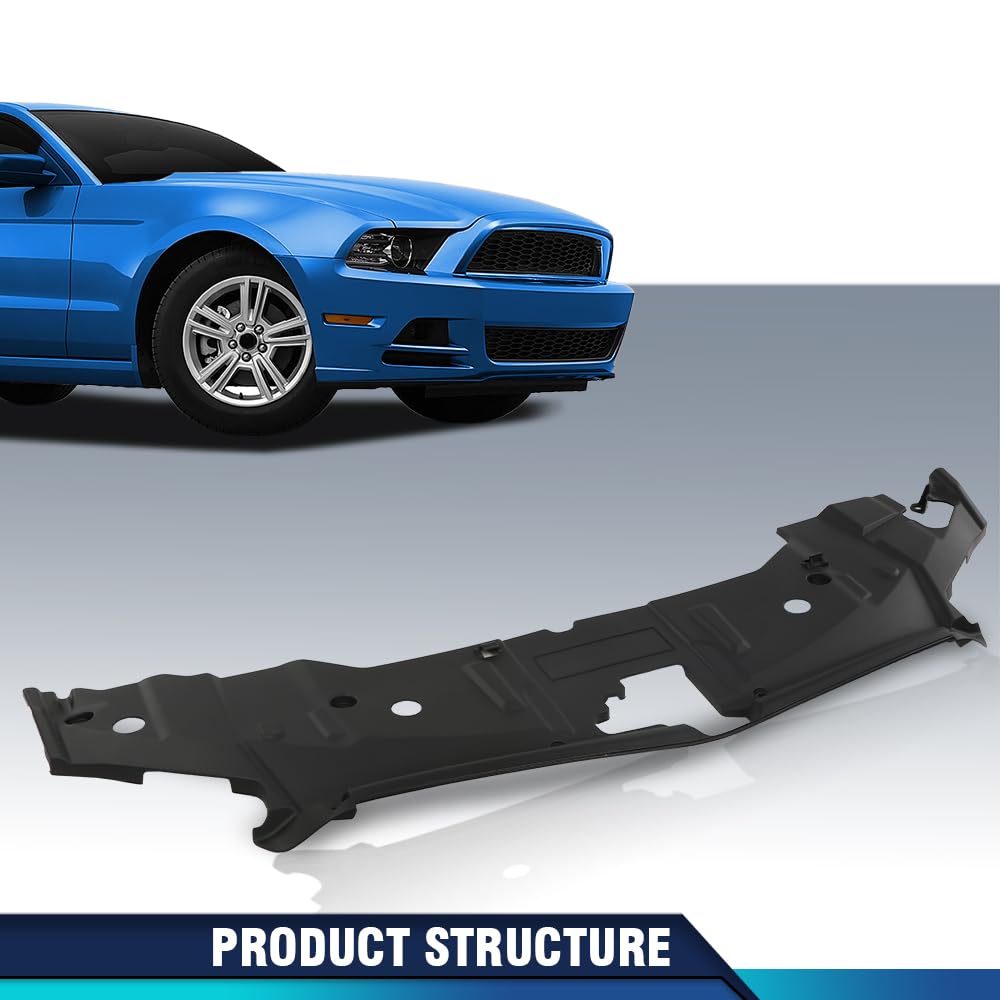 PIT66 Front Radiator Support Cover Compatible with Ford Mustang 2013-2014 DR3Z8C291AA, FO1224113 Black