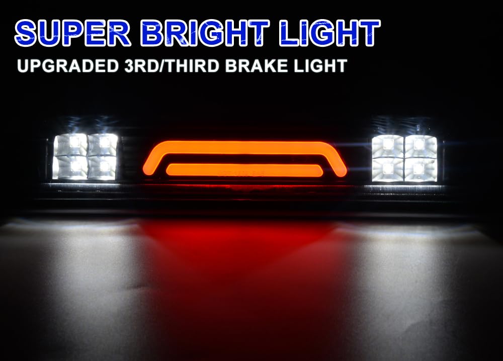 PIT66 LED 3rd Brake Light, Compatible with 07-10 Ford Explorer Sport Trac/04-08 Ford F150 Lobo/06-08 Lincoln Mark LT Third Brake Stop Lamp Light Black Housing Clear Lens