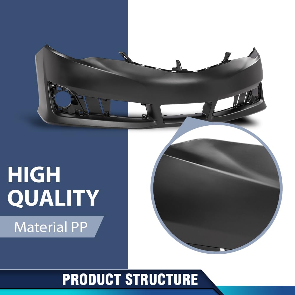 PIT66 Front Bumper Cover PP Black Fit Toyota Camry SE 2012-2014