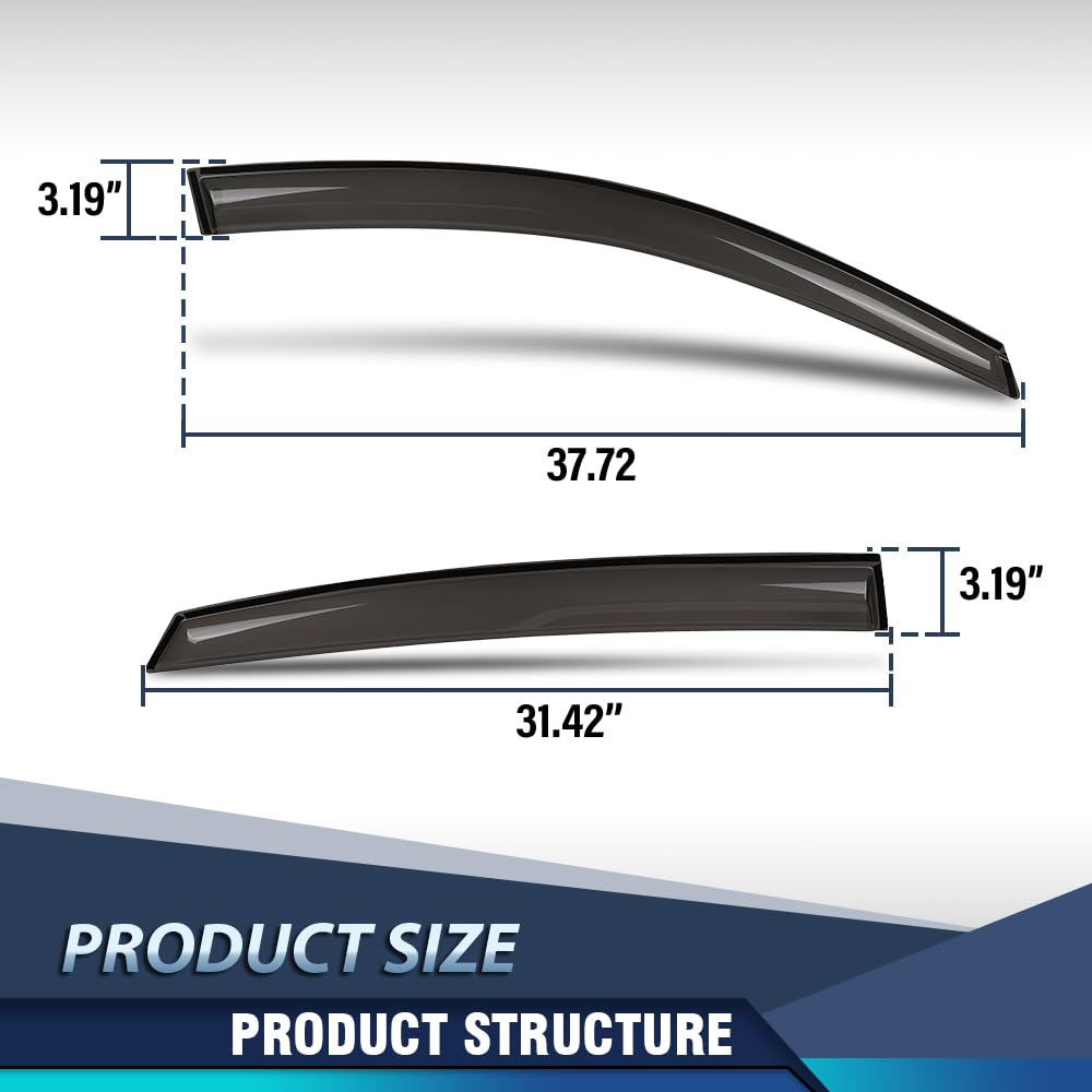 PIT66 Window Visors Rain Guards PMMA 4PCS Smoke