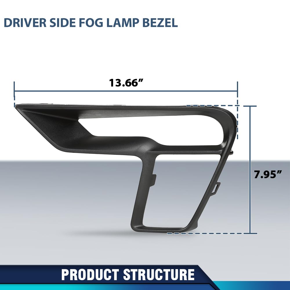 PIT66 Fog Light Bezel Trim Lamp Cover Left Driver Side