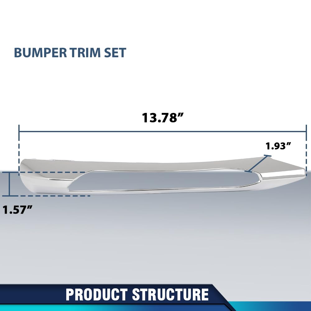 PIT66 Front Bumper Trim Left & Right Side, MB1033100, MB1032100 Silver