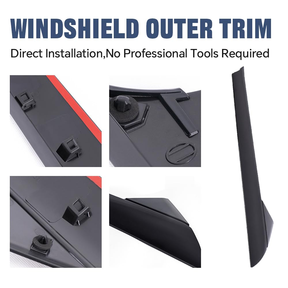 PIT66 Windshield Outer Trim Molding Pillar Fit Ford Explorer 2011-2019