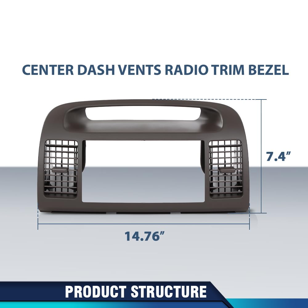 PIT66 Center Dash Bezel Trim Vents Fit Toyota Camry 2002-2006 Brown