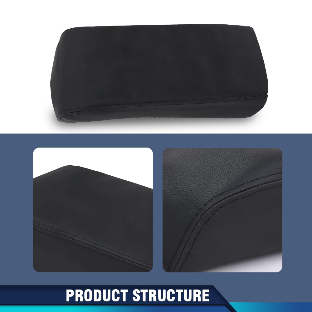 PIT66 Console Lid Armrest Cover Stitch Black Fit Ford Explorer 2011-2018