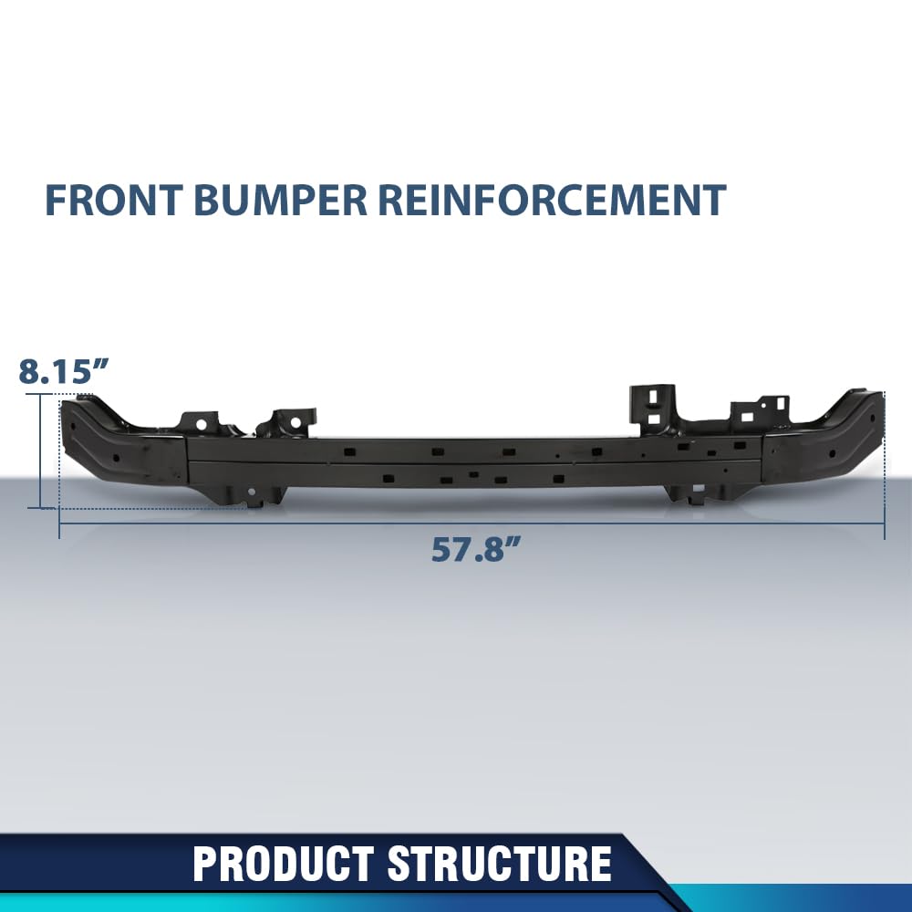 PIT66 Front Bumper Reinforcement, GM1006708 Black Steel