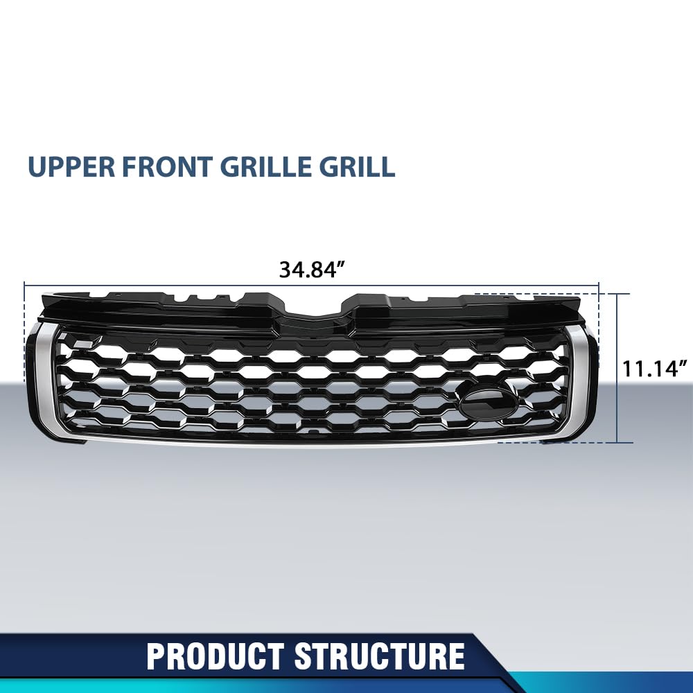 PIT66 Upper Front Grille Grill Fit Land Rover Range Rover Evoque 2010-2018