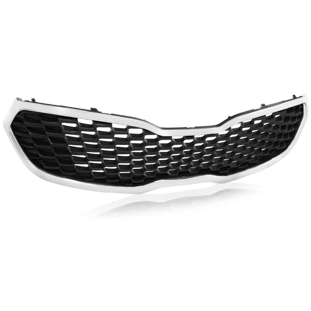 PIT66 Front Upper Grille Fit Kia Forte SX/EX/LX 2014-2016 Chrome & Black