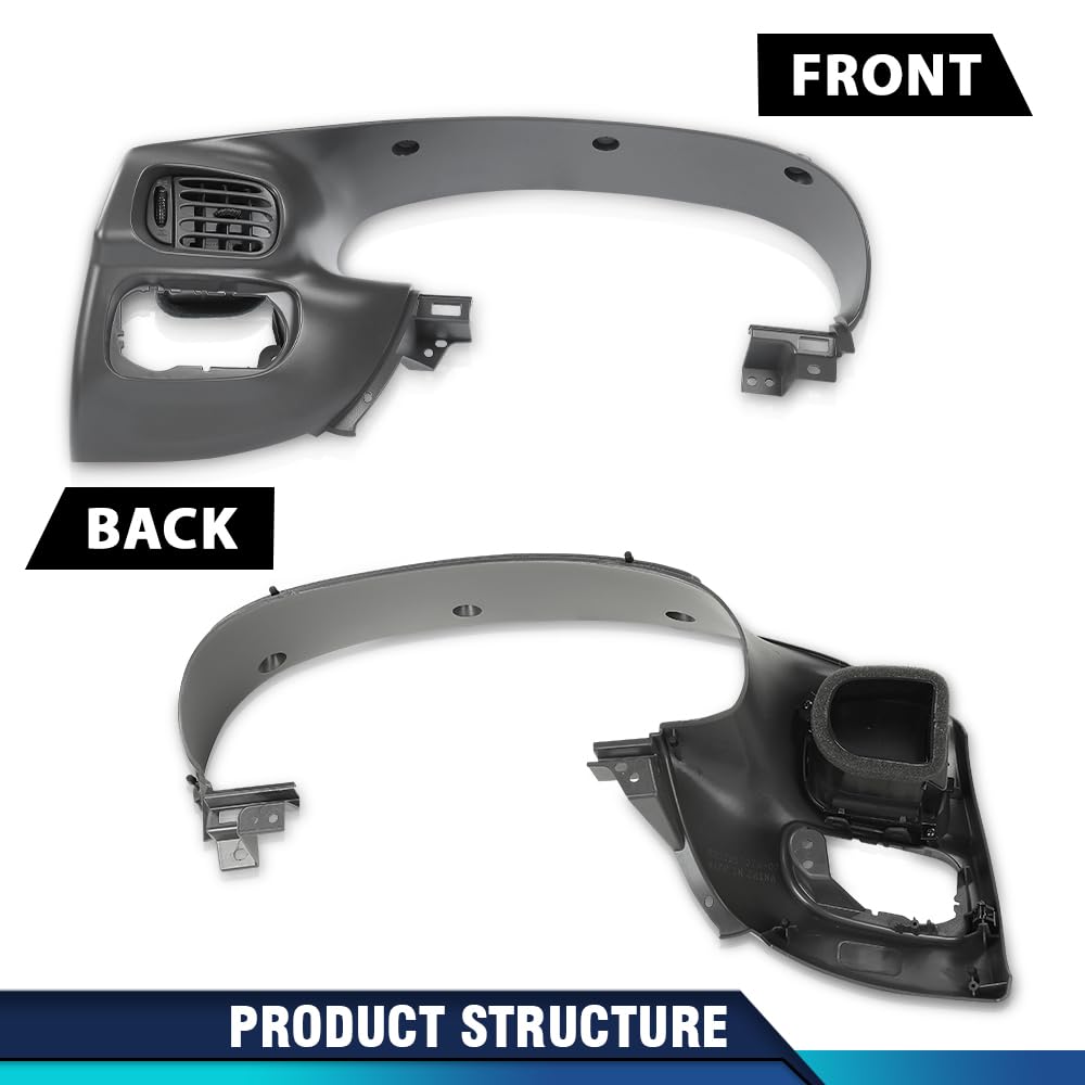 PIT66 Dash Gauge Cluster Bezel Fit Ford F150/Expedition 1997-2003 Gray