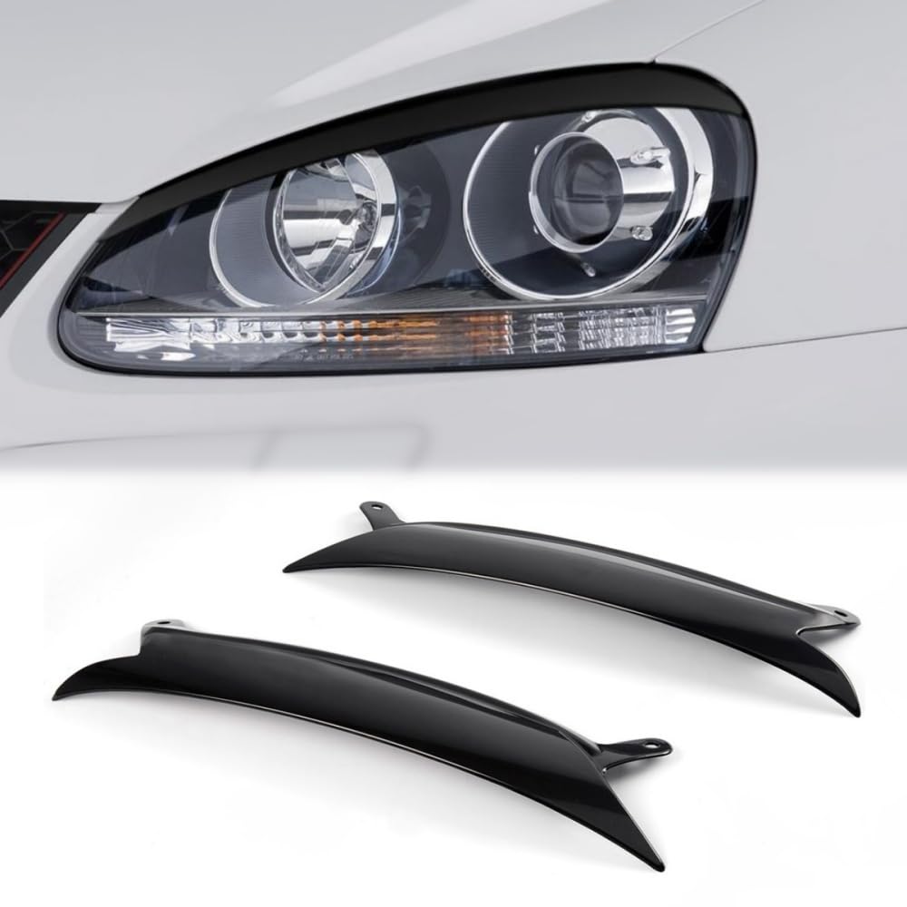 PIT66 Headlight Eyebrows Eyelids Trim Cover Compatible with VW Golf GTI Jetta R32 Rabbit MK5 2006-2009 Headlight Cover