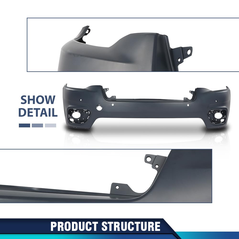 PIT66 Front Upper Bumper Cover Fit Jeep Cherokee 2019-2023 Black Primed