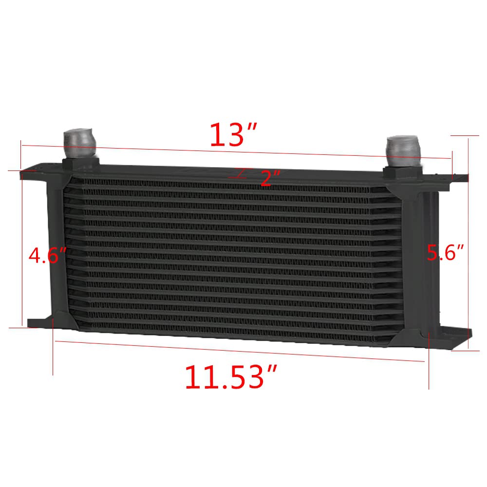 PIT66 16 Row AN10 Engine Oil Cooler Kit, Compatible with BMW N54 Engine Twin Turbo 135 E82 335 E90 E92 E93 Black