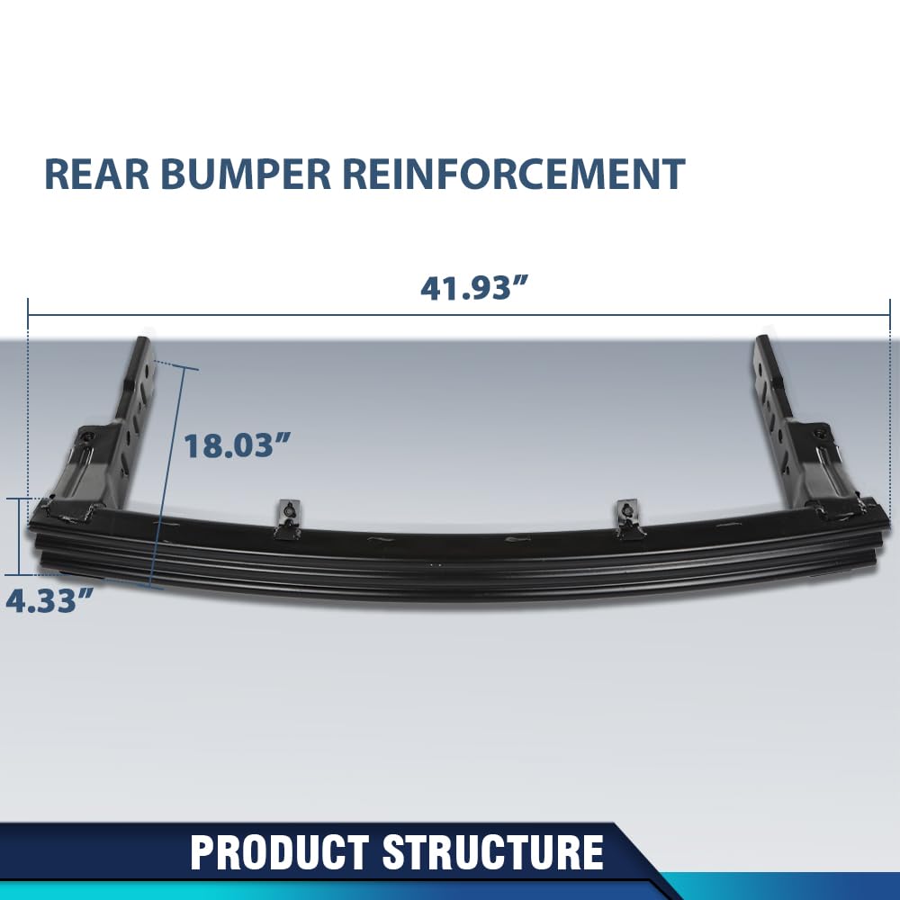 PIT66 Rear Bumper ReinForcement, CH1106216 Black Q235-Steel