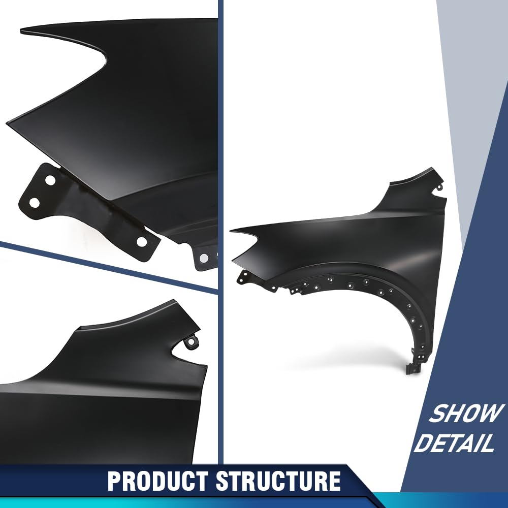 PIT66 Front Driver Side Fender 1 Pc Fit Buick Encore GX Preferred 2020 2021 2022 2023 2024 & Buick Encore GX (submodel: Essence, Select) 2020 2021 2022 2023 42766486, 42733024, GM1240419 Black