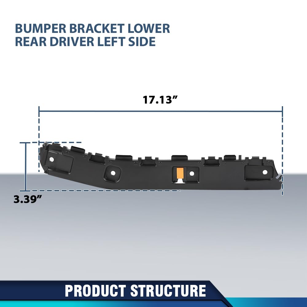 PIT66 Rear Left Lower Bumper Bracket Driver Side, FO1142125 Black PP
