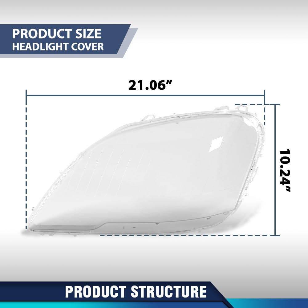 PIT66 Front Headlight Lens Headlamp Covers Left & Right Pair, Headlamp Lens