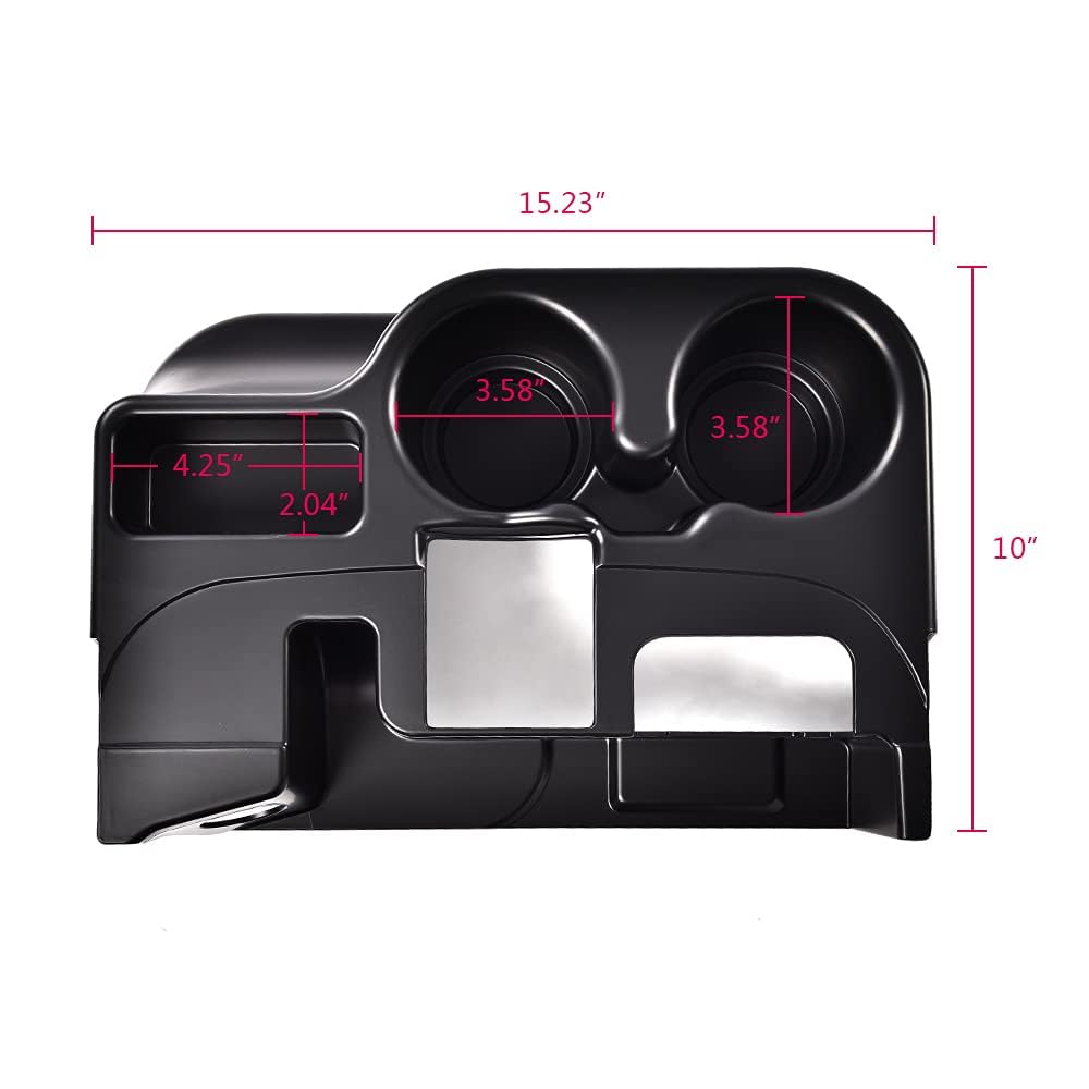 PIT66 Matte Black Center Console Cup Holder Fit Dodge Ram 2003-2012