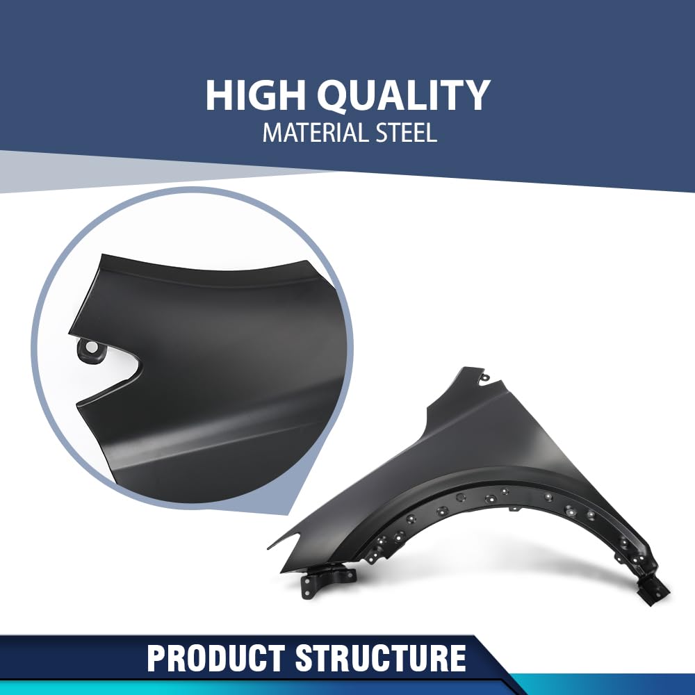 PIT66 Front Driver Side Fender 1 Pc Fit Buick Encore GX Preferred 2020 2021 2022 2023 2024 & Buick Encore GX (submodel: Essence, Select) 2020 2021 2022 2023 42766486, 42733024, GM1240419 Black