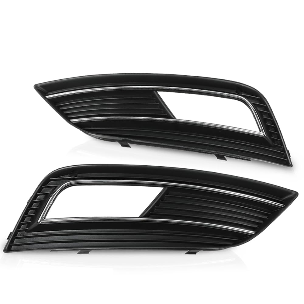PIT66 Fog Light Grille Cover Driver and Passenger Side Compatible with 2013-2016 Audi A4 Quattro 2.0L 8K0807681K 8K0807682K