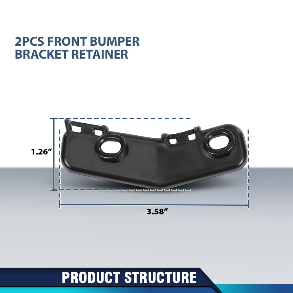 PIT66 Front Bumper Bracket Retainer Black Pair Fit BMW X1 2016-2022