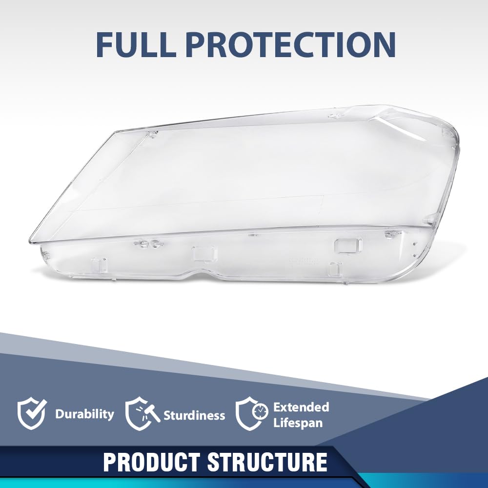 PIT66 Front Left Headlight Lens Cover 1 Pc, Headlamp Lens Cover Clear Lens