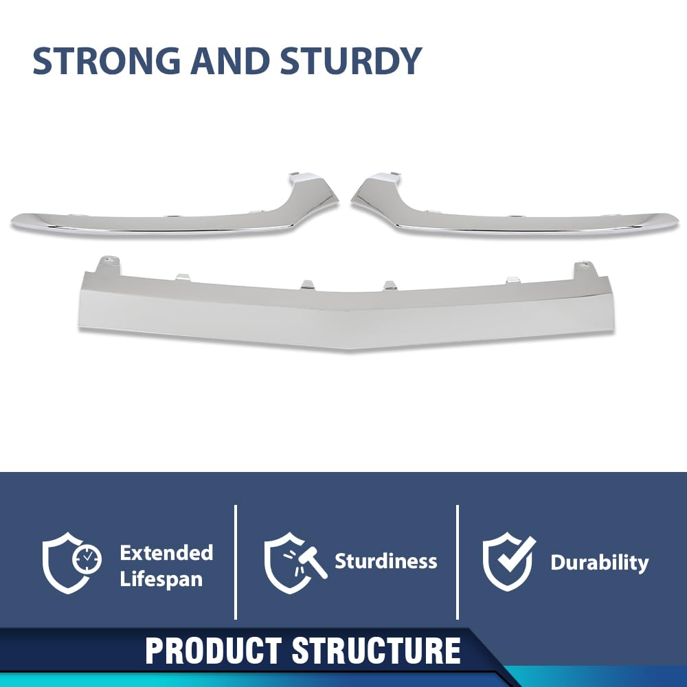 PIT66 Front Bumper Lower Lip Trim Molding Chrome