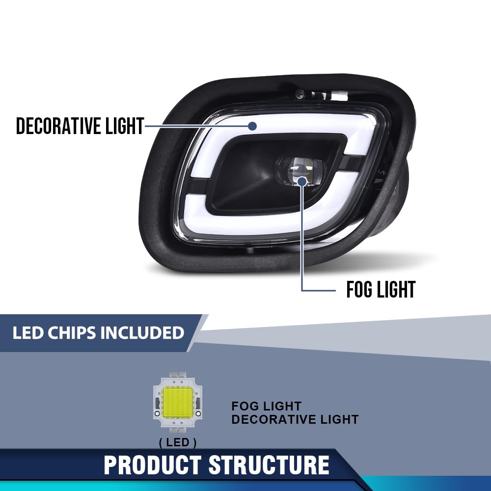 PIT66 LED Fog Lights Compatible with Freightliner Cascadia 2008-2017