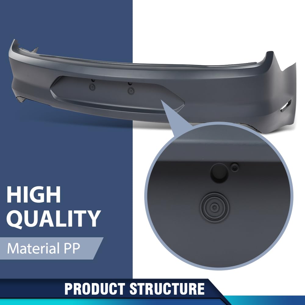 PIT66 Rear Bumper Cover Fit Ford Mustang 2018-2023 Without Sensor Holes
