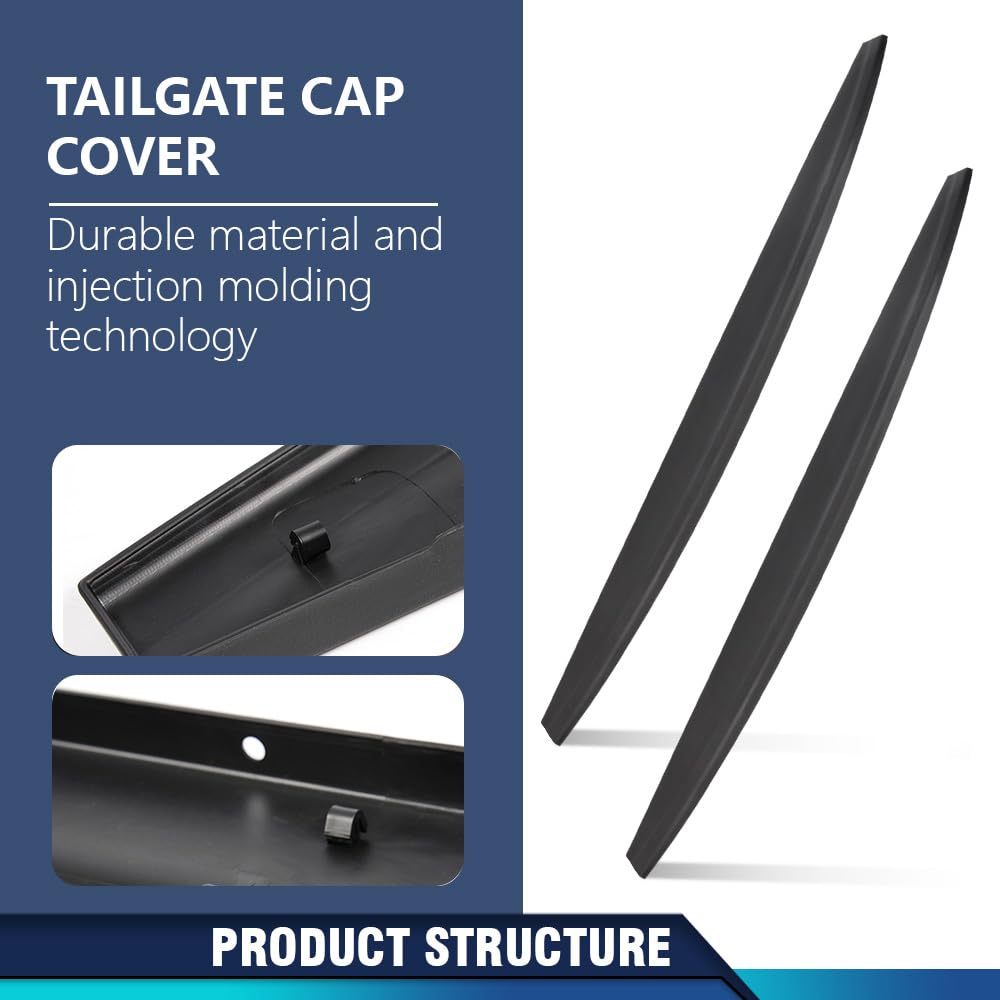 PIT66 2PCS 62.32" Tailgate Cap Protector Spoiler Fit Dodge Ram 2009-2018