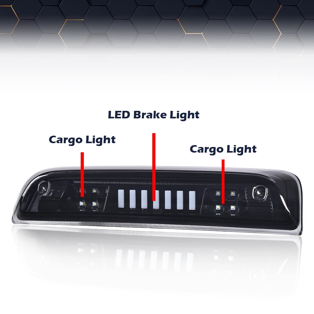 PIT66 3rd Brake Light Fit 2014-2018 Chevy Silverado I Type Black Housing