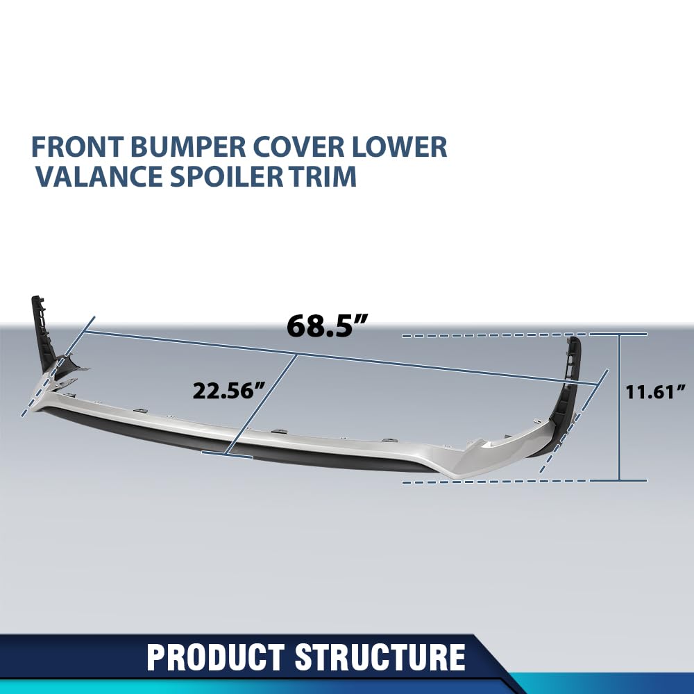 PIT66 Front Bumper Cover Lower Valance Spoiler Trim Compatible with LX NX200 NX300 F Sport Type Only 2015-2017 LX1093104, LX1095101, 52412-78010, 52411-78020, 5241178020, 5241278010 Chrome & Black