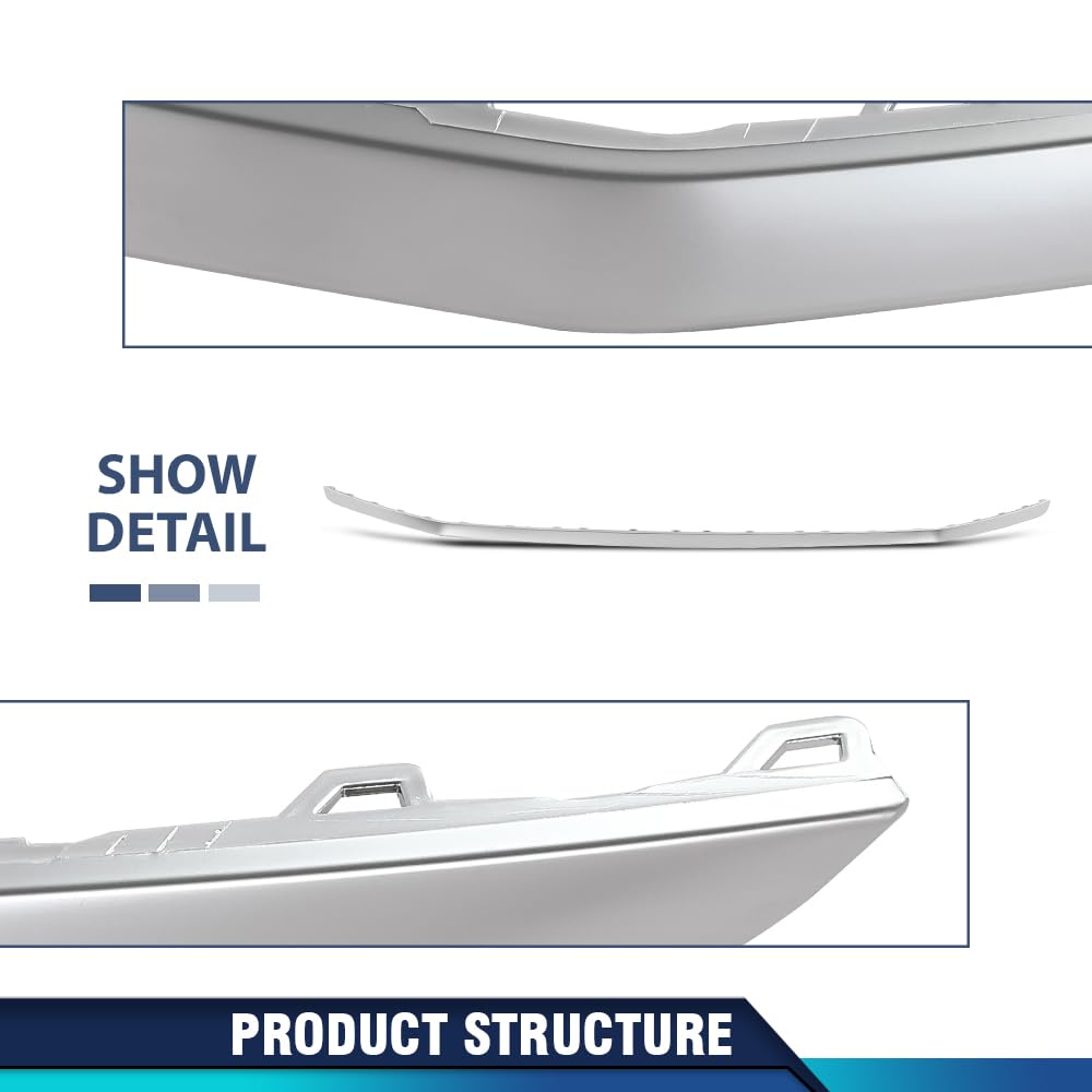 PIT66 Front Bumper Cover Molding Trim Insert Impact Strip, AU0807107 Silver