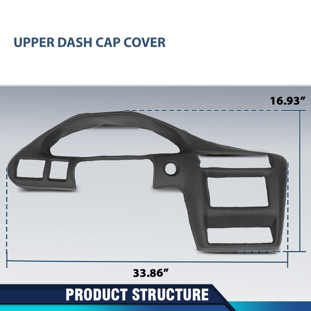 PIT66 TPE Dash Cover, Instrument Panel Cover Dashboard Bezel, Compatible with 2000 2001 2002 2003 2004 2005 Chevy Cavalier