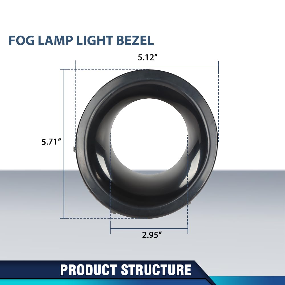 PIT66 Fog Lamp Light Cover Bezel Pair, LR015461, LR015462 Black