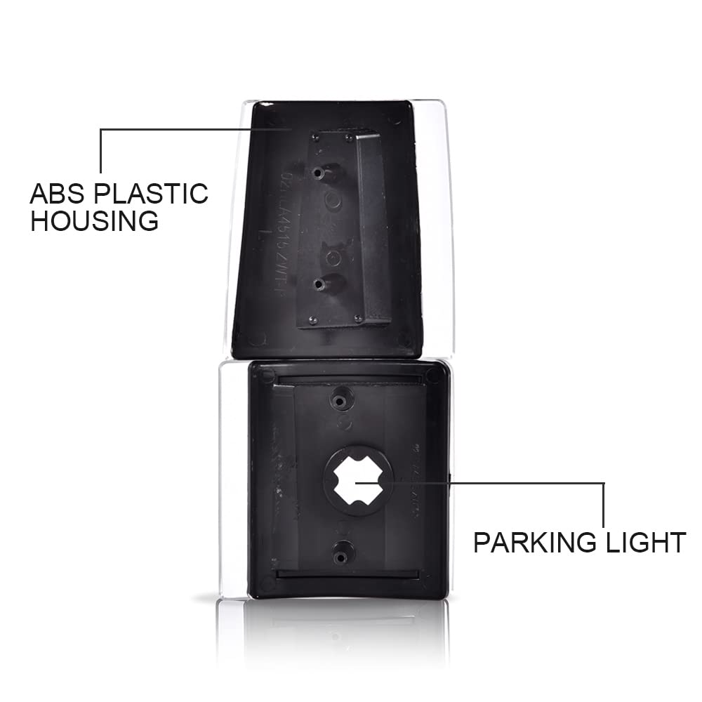 PIT66 Corner Signal Side Marker Light Lamps Compatible with 1994-1999 Chevy C/K 1500/2500/3500 Pickup,Compatible with 1994-1999 C/K 1500 2500 Suburban Blazer Clear Lens Chrome Housing Clear Reflector