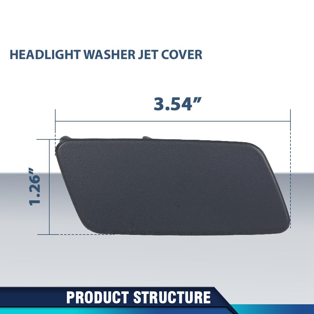 PIT66 Headlight Washer Nozzle Jet Cover Cap Compatible with Range Rover Sport 2014-2017 LR045045, LR045044 Black