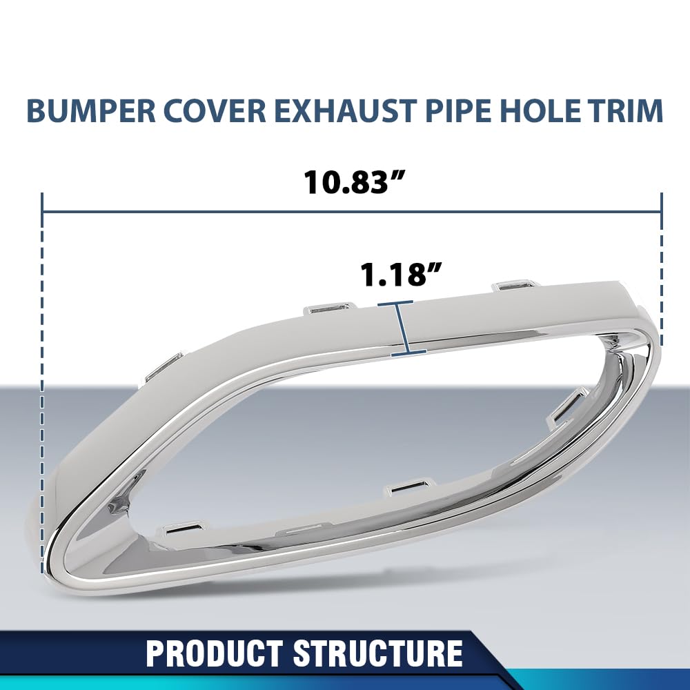 PIT66 Rear Bumper Cover Exhaust Pipe Hole Trim Left Driver Side Fit Benz E400 A220 E450 E350 E53 AMG 4Matic Base 2018-2023,Fit A-Class w/AMG Package,Fit E-Class w/AMG Package 2058852221, MB1138107