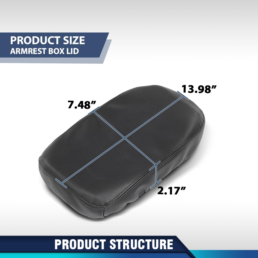 PIT66 Center Console Armrest Lid Cover Fit Toyota RAV4 2019-2023 Black