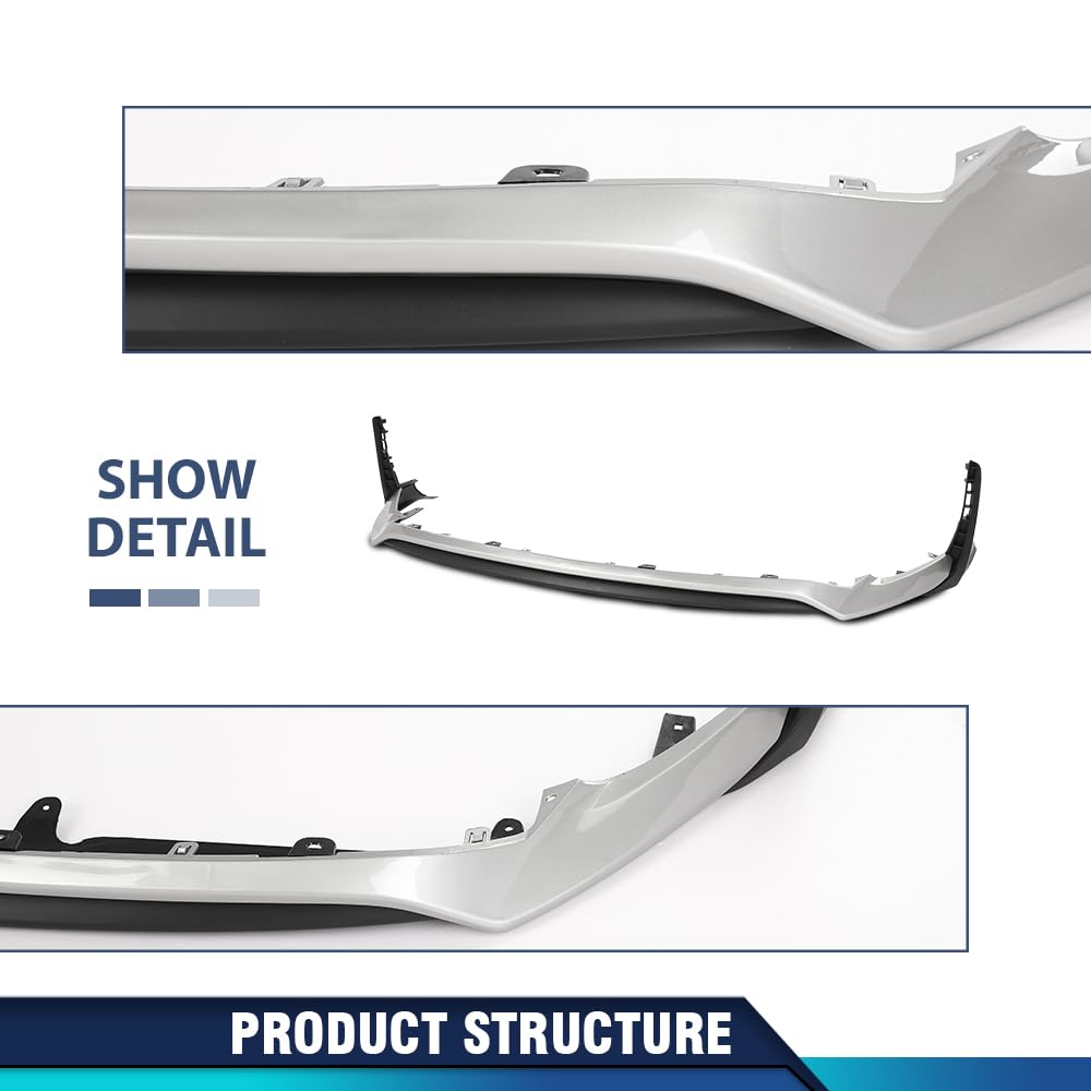 PIT66 Front Bumper Cover Lower Valance Spoiler Trim Compatible with LX NX200 NX300 F Sport Type Only 2015-2017 LX1093104, LX1095101, 52412-78010, 52411-78020, 5241178020, 5241278010 Chrome & Black