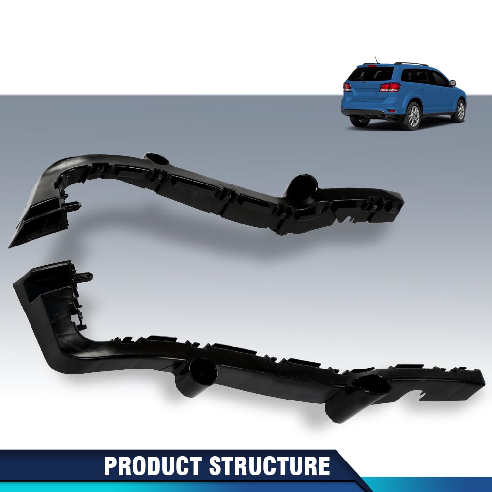 PIT66 Rear Outer Bumper Brackets Support, Black