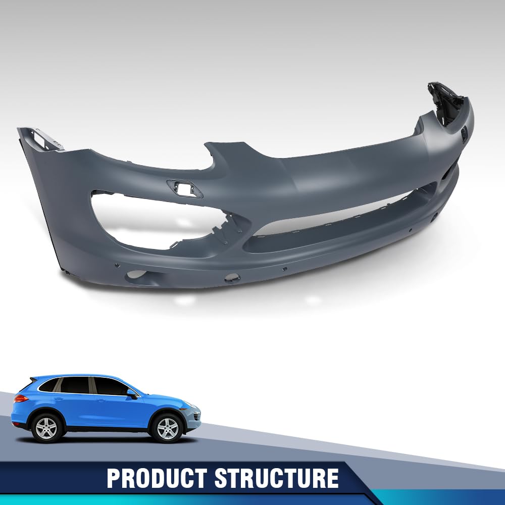 PIT66 Front Bumper Cover with Holes Fit Porsche Cayenne 2011-2013 2014 Gray