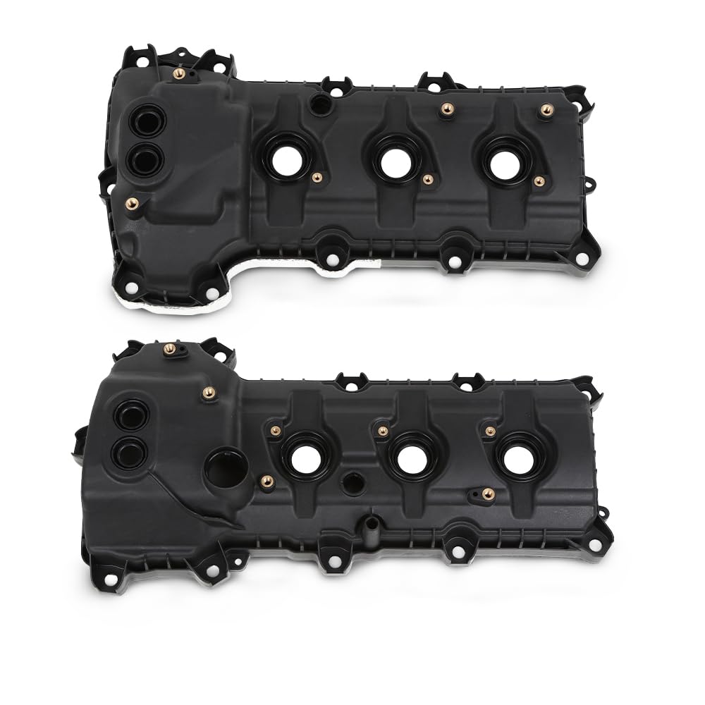 PIT66 Engine Valve Covers Set Compatible with 2011-2018 Ford Edge 3.5L 3.7L, Fit 2015-2017 Ford F150 3.5L 3.7L W/O Cam Sensor Port Hole, NON-Turbocharged