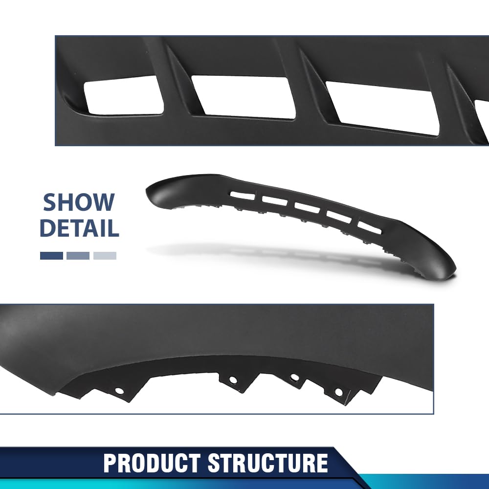 PIT66 Air Dam Deflector Lower Valance Apron Compatible with Audi Q5 2013-2017 / SQ5 2014-2017, Fit for Models Without S-Line Package 8R0807061FGRU, AU1093101 PP Plastic