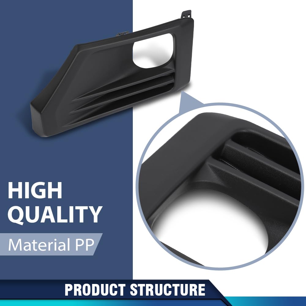 PIT66 Front Bumper Fog Light Bezels Lamp Cover Left Driver Side Black Compatible with Toyota RAV4 Adventure/TRD Off-Road 2019-2023 521280R170, 521270R170, TO1038226, TO1039226