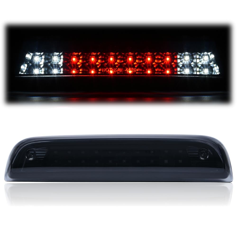 PIT66 LED 3rd Brake Light Compatible with GMC Sierra/Chevy Silverado 1500 2014-2018 Fit GMC Sierra/Chevy Silverado 2500HD 3500HD 2015-2018 23509162 20979071 Black Housing Smoke Lens