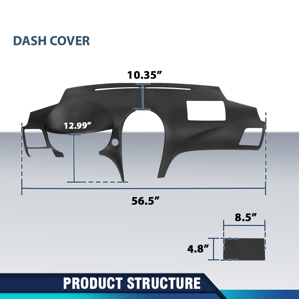 PIT66 Dashboard Dash Cover Fit LX ES350 2007-2012 Black